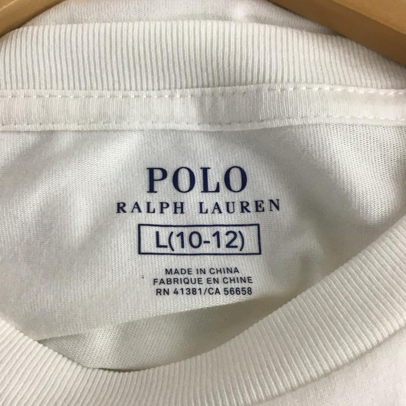 ポロラルフローレン POLO RALPH LAUREN カットソー 長袖 長袖カットソー プリントカットソー クルーネック L プリント 白 / ホワイト /  レディース USED 古着 中古 10136115