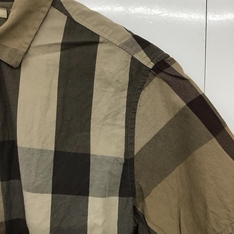 バーバリーブリット Burberry Brit シャツ、ブラウス 半袖 半袖シャツ チェックシャツ カラーシャツ S チェック 茶 / ブラウン /  メンズ USED 古着 中古 10141944