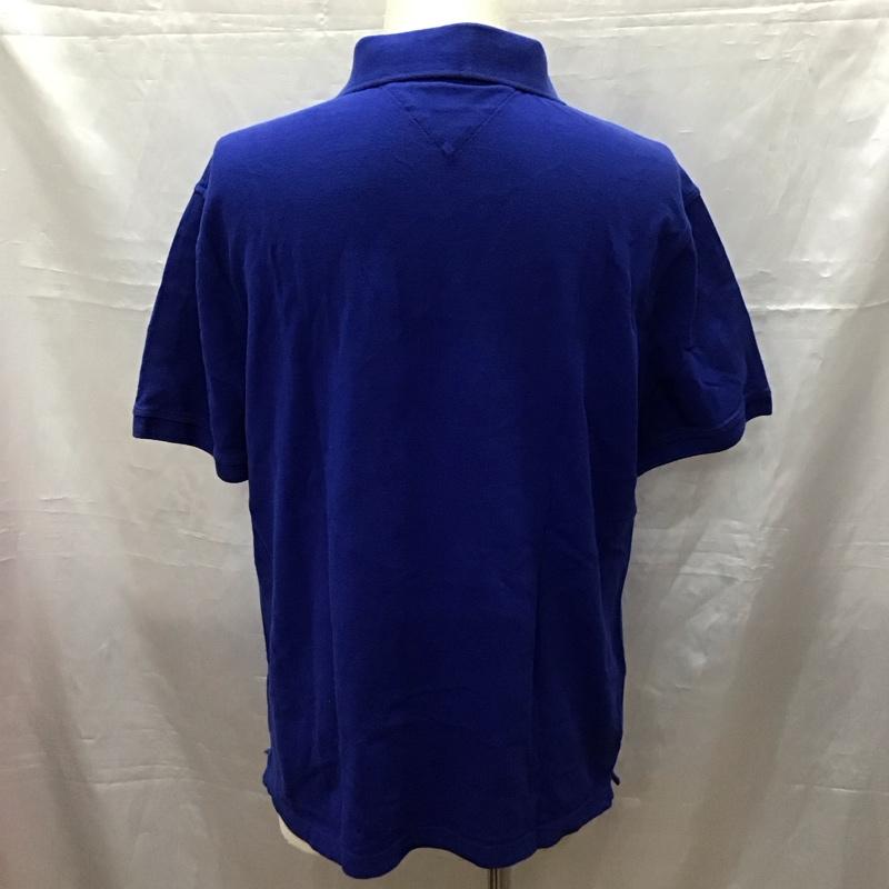 トミーヒルフィガー TOMMY HILFIGER ポロシャツ 半袖 半袖ポロシャツ カラーシャツ 半袖カットソー L ロゴ、文字 青 / ブルー /  メンズ USED 古着 中古 10116249