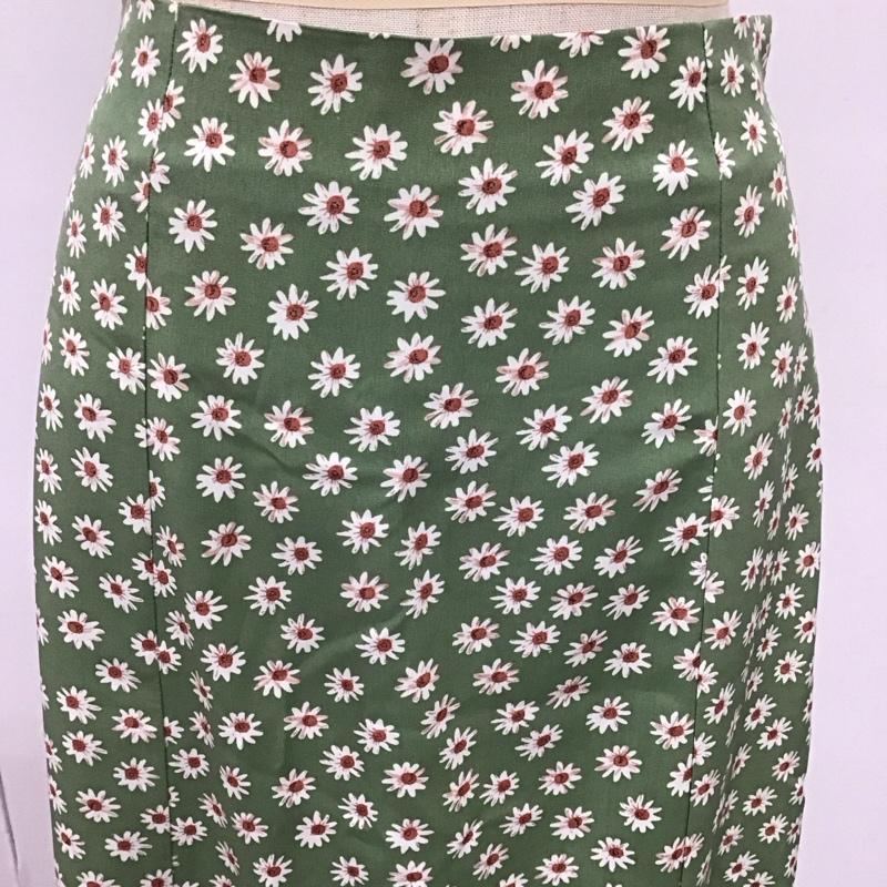 ナイスクラップ NICE CLAUP スカート ロングスカート 後ろファスナー 花柄 薄緑 / ライトグリーン /  レディース USED 古着 中古 10108927