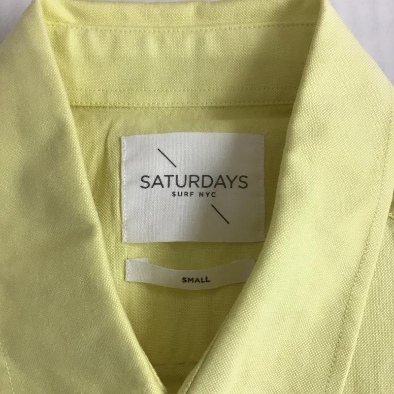 サタデーズサーフニューヨークシティー SATURDAYS SURF NYC シャツ、ブラウス 半袖 ボタンダウン コットン S 無地 黄 / イエロー /  メンズ USED 古着 中古 10113082