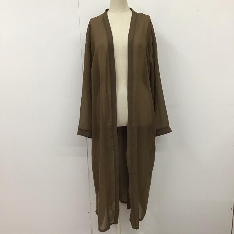 ジーナシス JEANASIS カーディガン 長袖 JS063410MC シアー ロング丈 FREE 無地 茶 / ブラウン /  レディース USED 古着 中古 10116506