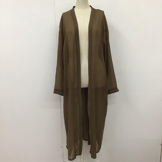 ジーナシス JEANASIS カーディガン 長袖 JS063410MC シアー ロング丈 FREE 無地 茶 / ブラウン /  レディース USED 古着 中古 10116506
