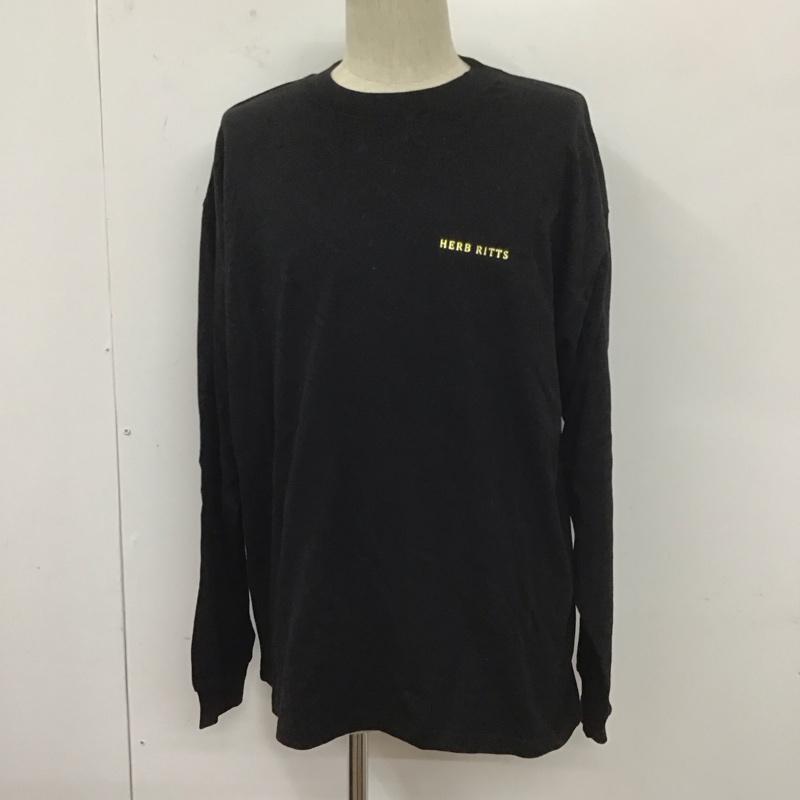 モンキータイム MONKEY TIME カットソー 長袖 長袖カットソー 無地カットソー クルーネック L ロゴ、文字 黒 / ブラック /  メンズ USED 古着 中古 10127345