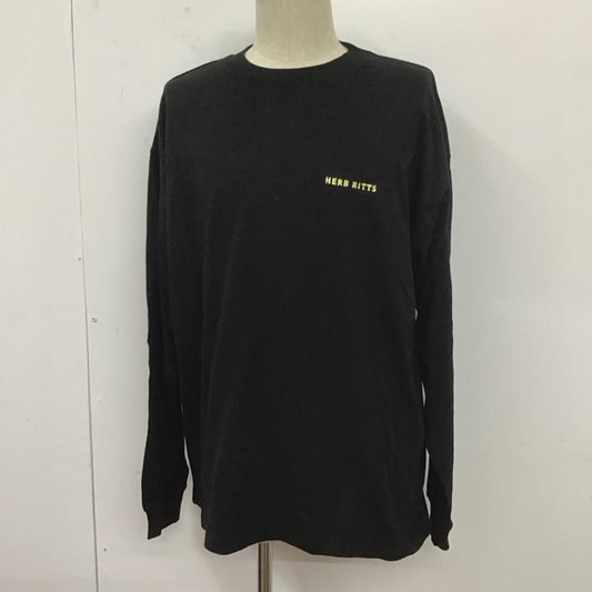 モンキータイム MONKEY TIME カットソー 長袖 長袖カットソー 無地カットソー クルーネック L ロゴ、文字 黒 / ブラック /  メンズ USED 古着 中古 10127345