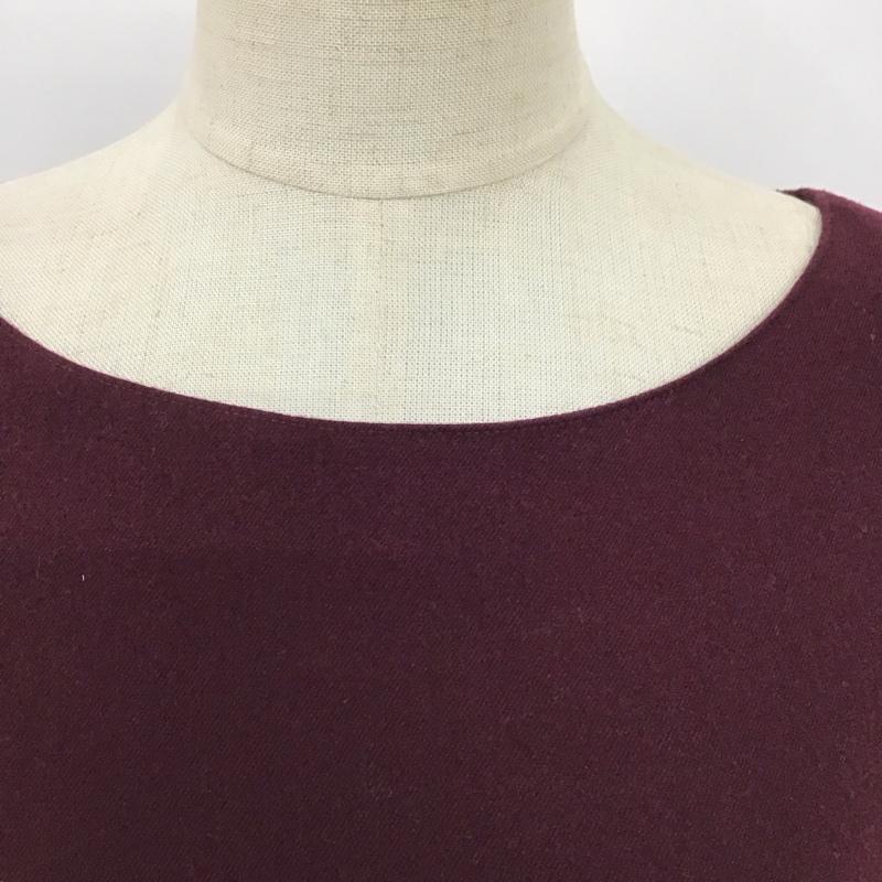 ナチュラルビューティーベーシック NATURAL BEAUTY BASIC ワンピース ミニスカート S 無地 えんじ / ワインレッド /  レディース USED 古着 中古 10121515