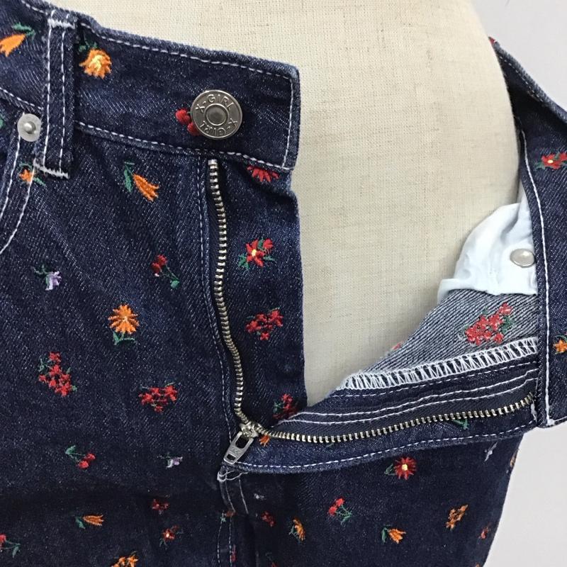 エックスガール X-girl パンツ デニム、ジーンズ デニムパンツ ストレートパンツ ワイドパンツ 刺繍 1 刺繍 マルチカラー / マルチカラー /  レディース USED 古着 中古 10118581