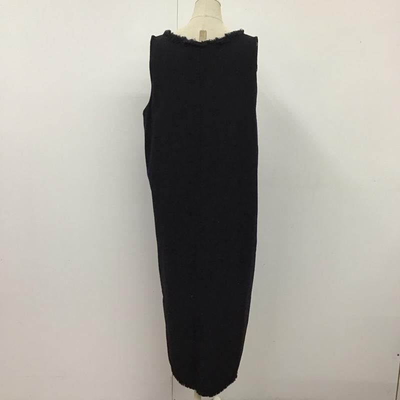 ザラ ZARA TRAFALUC ワンピース ロングスカート ノースリーブワンピース ロングワンピース タイトワンピース スリットスカート L 無地 黒 / ブラック /  レディース USED 古着 中古 10119050