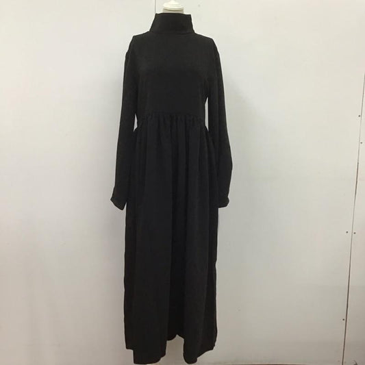 ジーナシス JEANASIS ワンピース ロングスカート JS071260AK スタンドネックワンピース タグ付き FREE 無地 黒 / ブラック /  レディース USED 古着 中古 10107177