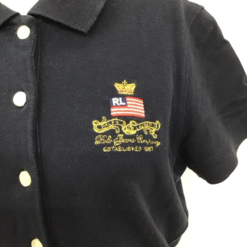ポロジーンズカンパニー POLO JEANS COMPANY ポロシャツ 半袖 ,半袖ポロシャツ 半袖カットソー カラーシャツ M ロゴ、文字 紺 / ネイビー /  レディース USED 古着 中古 10115919