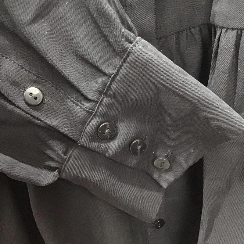 ザラ ZARA ワンピース ひざ丈スカート 7901 355 800 ティアードシャツワンピ 長袖 XL 無地 黒 / ブラック /  レディース USED 古着 中古 10112461