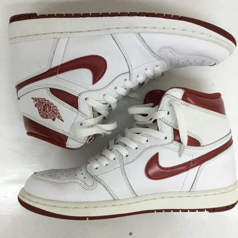 ナイキ NIKE スニーカー スニーカー 555088-103 Air Jordan 1 Retro High Metallic Red エアジョーダン 1 レトロ ハイ メタリック レッド 28.0cm ロゴ、文字 白 / ホワイト / X 赤 / レッド /  メンズ USED 古着 中古 10124075