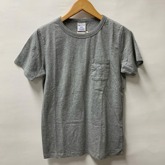 チャンピオン Champion Tシャツ 半袖 イーハイフンワールドギャラリー E hyphen world gallery×チャンピオン champion コラボ S 無地 灰 / グレー /  レディース USED 古着 中古 10011846
