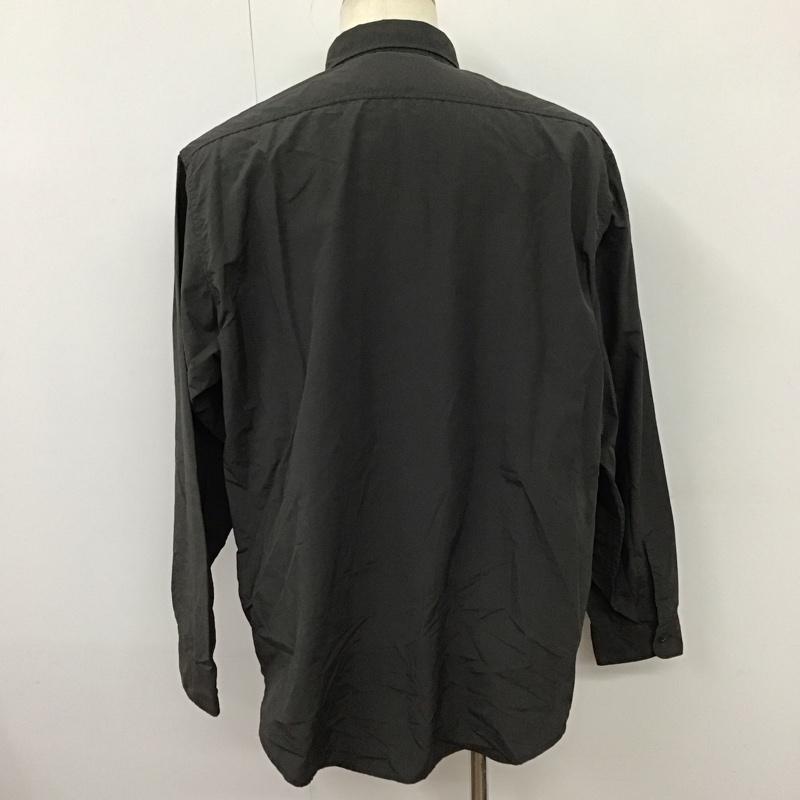 グリーンレーベルリラクシング green label relaxing シャツ、ブラウス 長袖 3211-199-3208 ナイロンコットンワークシャツ 長袖シャツ カジュアルシャツ L 無地 黒 / ブラック /  メンズ USED 古着 中古 10114572