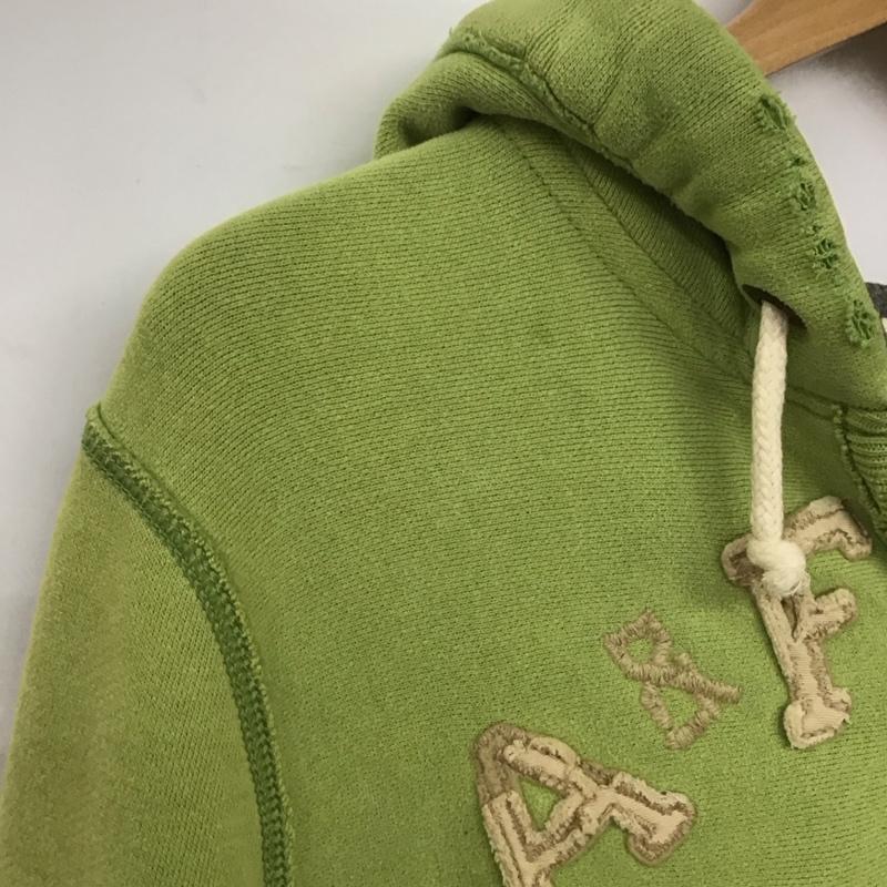 アバクロンビーアンドフィッチ ABERCROMBIE&FITCH パーカー 長袖 ジップアップパーカー 長袖パーカー カジュアルジャケット L ロゴ、文字 黄緑 / イエローグリーン /  メンズ USED 古着 中古 10132075