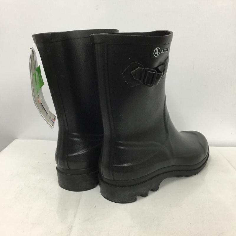 エーグル AIGLE 長靴、レインシューズ 長靴、レインシューズ ZZH8515 ICARE RUBBER BOOTS ラバーブーツタグ付き 44 ロゴ、文字 黒 / ブラック /  メンズ USED 古着 中古 10135741