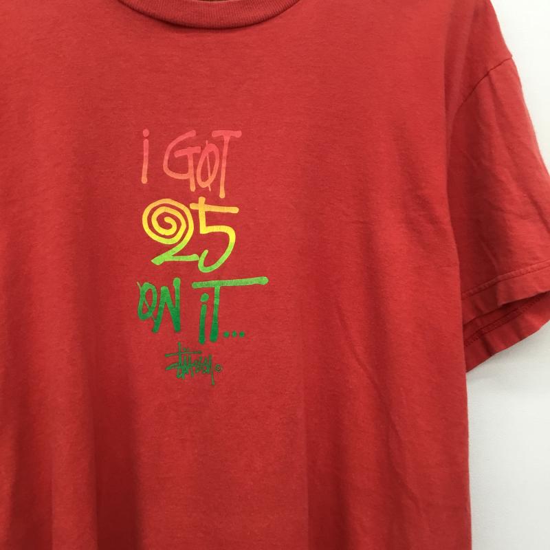 ステューシー STUSSY Tシャツ 半袖 M ロゴ、文字 赤 / レッド /  メンズ USED 古着 中古 10133850