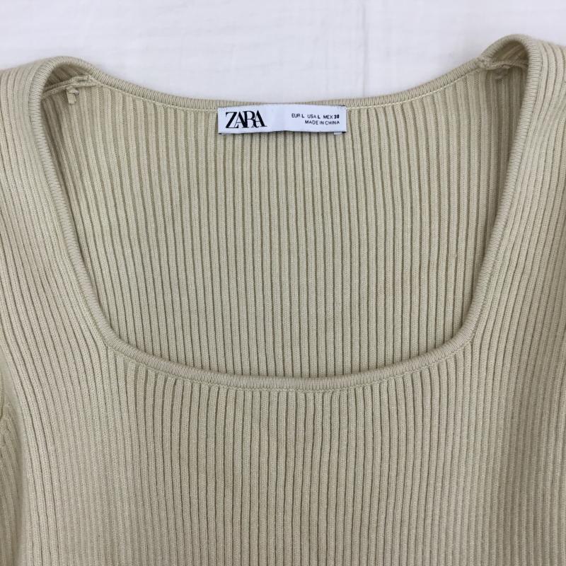 ザラ ZARA カットソー 長袖 ニットカットソー L 無地 ベージュ / ベージュ /  レディース USED 古着 中古 10142559