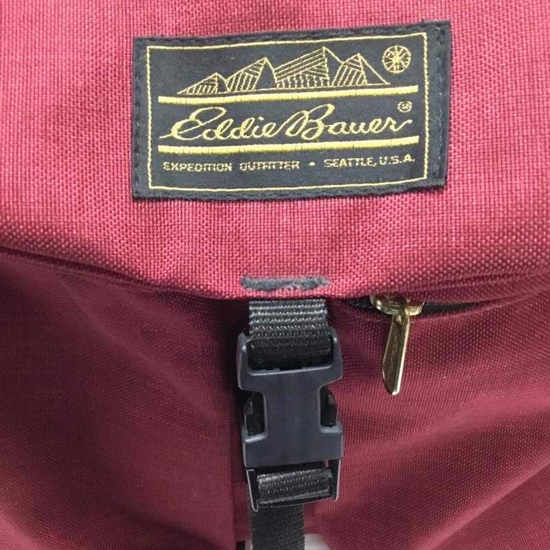 エディーバウアー Eddie Bauer リュックサック、デイパック リュックサック、デイバッグ 黒タグ 80年代 90年代 バックパック ロゴ、文字 えんじ / ワインレッド / X 黒 / ブラック /  メンズ USED 古着 中古 10118923