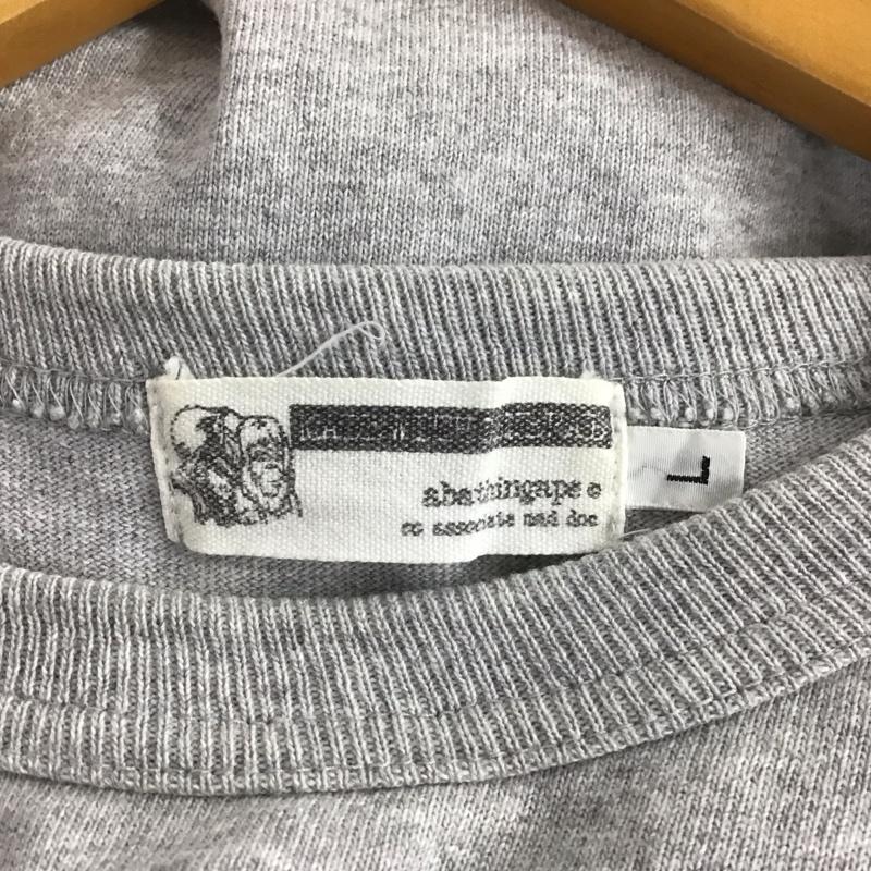 ベイプ BAPE Tシャツ 半袖 半袖カットソー プリントTシャツ クルーネックカットソー L プリント 灰 / グレー /  メンズ USED 古着 中古 10142627
