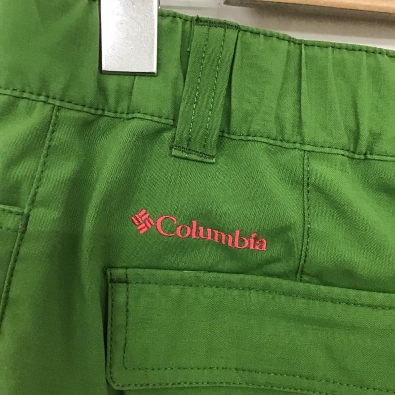 コロンビア Columbia パンツ ショートパンツ ショートパンツ ハーフパンツ カジュアルパンツ L ロゴ、文字 緑 / グリーン /  レディース USED 古着 中古 10128952