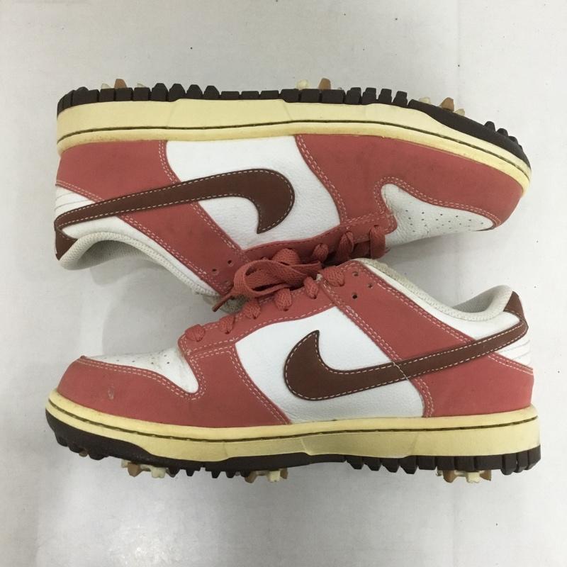ナイキ NIKE スニーカー スニーカー 487116-104 ゴルフシューズ 23.5cm 23.5cm ロゴ、文字 白 / ホワイト / X 桃 / ピンク / X 茶 / ブラウン /  レディース USED 古着 中古 10141557