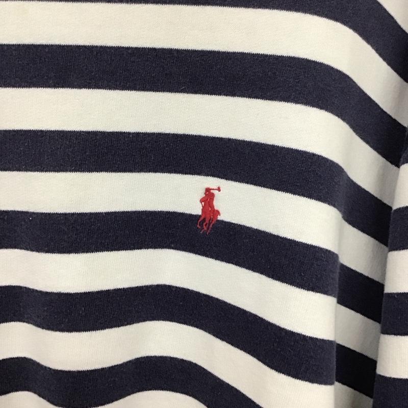 ポロバイラルフローレン Polo by RALPH LAUREN トレーナー 長袖 90s L ボーダー柄 白 / ホワイト / X 紺 / ネイビー /  メンズ USED 古着 中古 10132029