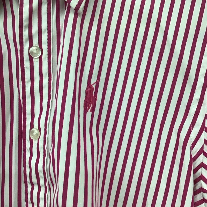 ラルフローレンスポーツ RALPHLAURENSPORT シャツ、ブラウス 長袖 長袖シャツ ストライプシャツ カラーシャツ 4 ストライプ 白 / ホワイト / X 桃 / ピンク /  レディース USED 古着 中古 10130913