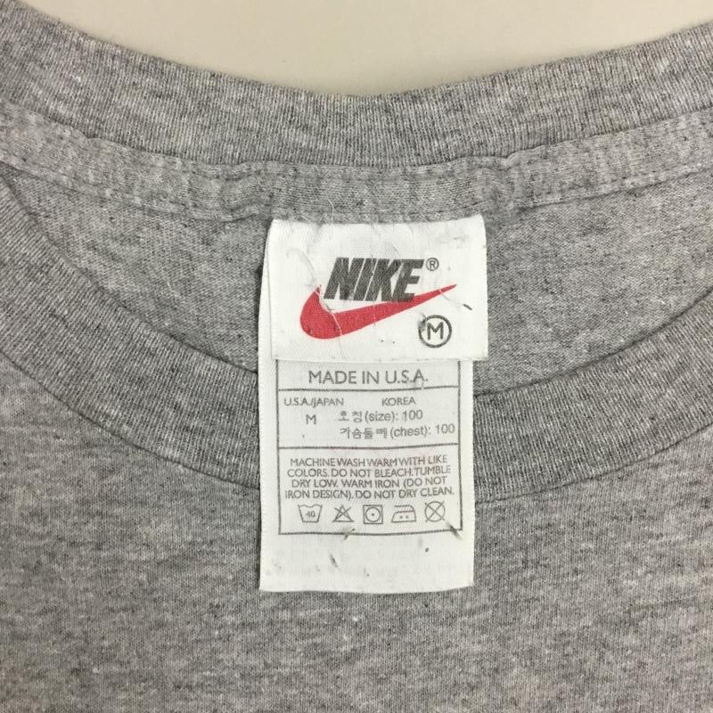 ナイキ NIKE Tシャツ 半袖 半袖カットソー プリントTシャツ クルーネックカットソー 90s M プリント 灰 / グレー /  メンズ USED 古着 中古 10116842
