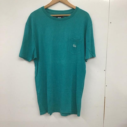 ステューシー STUSSY Tシャツ 半袖 半袖カットソー プリントTシャツ クルーネックカットソー L ロゴ、文字 青 / ブルー /  メンズ USED 古着 中古 10140312