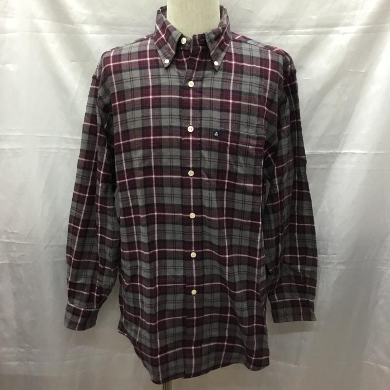 ブルックスブラザーズ BROOKS BROTHERS シャツ、ブラウス 長袖 ボタンダウン M チェック 灰 / グレー / X 黒 / ブラック / X 赤 / レッド / X 白 / ホワイト /  メンズ USED 古着 中古 10111371