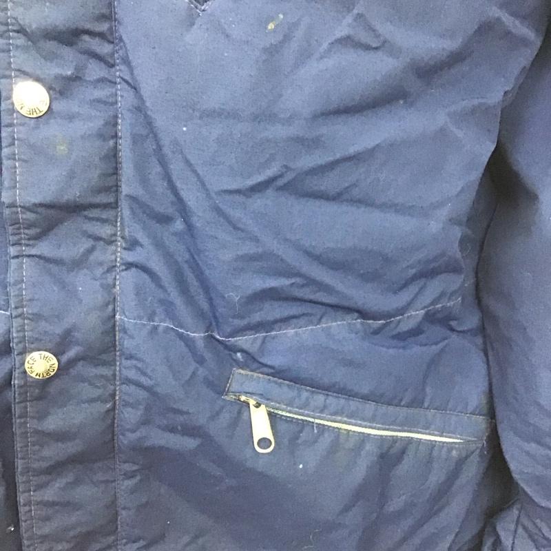 ザノースフェイス THE NORTH FACE ジャケット、上着 ジャンパー、ブルゾン ジップアップジャケット ジャンパー ナイロンジャケット カジュアルジャケット アウター 80s 茶タグ L ロゴ、文字 紺 / ネイビー /  メンズ USED 古着 中古 10106970