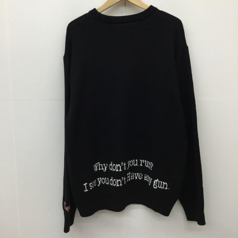 イグザンプル EXAMPLE ニット、セーター 長袖 XL キャラクター 黒 / ブラック /  メンズ USED 古着 中古 10141054