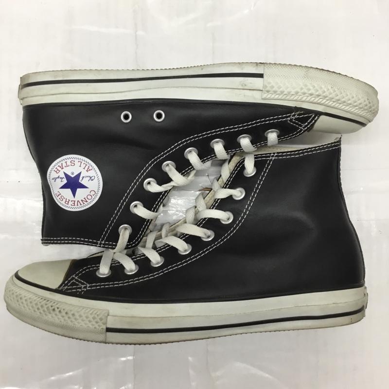 コンバース CONVERSE スニーカー スニーカー 1B908 LEA ALL STAR HI レザー 27.5cm 27.5cm ロゴ、文字 黒 / ブラック / X 白 / ホワイト /  メンズ USED 古着 中古 10109386