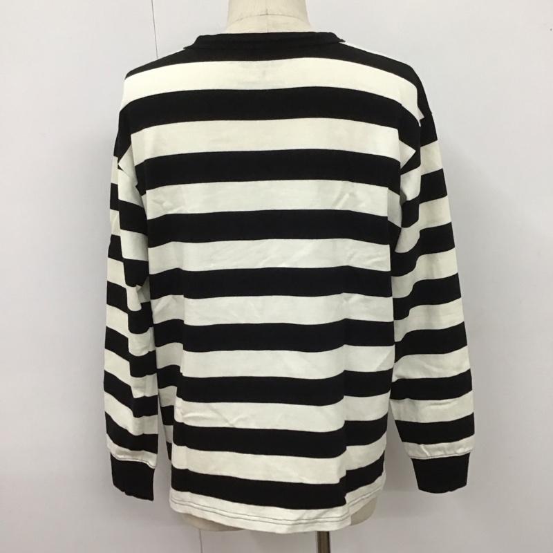 イーブルアクト EVILACT カットソー 長袖 長袖カットソー クルーネックカットソー ボーダー長袖Tシャツ L ボーダー柄 白 / ホワイト / X 黒 / ブラック /  メンズ USED 古着 中古 10107138