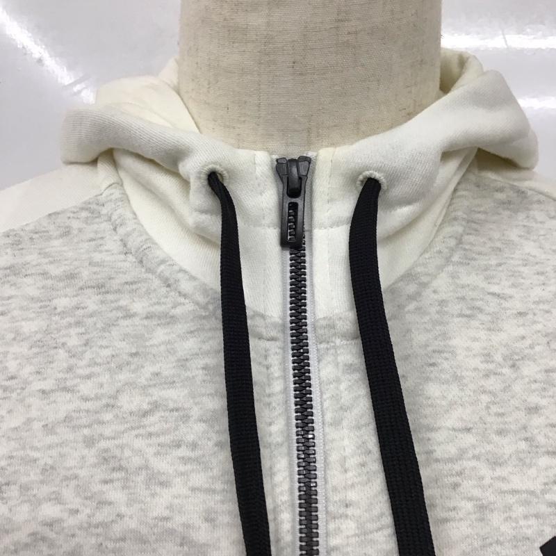アディダス adidas パーカー 長袖 DM4055 フルジップ スウェット L ロゴ、文字 灰 / グレー /  メンズ USED 古着 中古 10123280