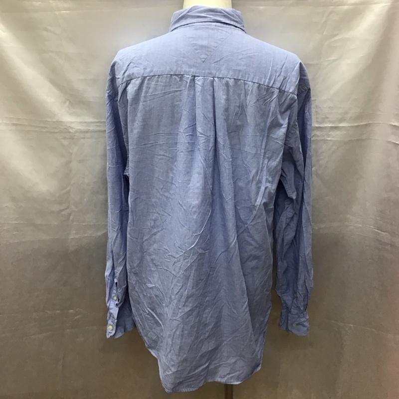 トミーヒルフィガー TOMMY HILFIGER シャツ、ブラウス 長袖 長袖シャツ カラーシャツ ポケットシャツ 長袖カットソー ボタンダウンシャツ XL ロゴ、文字 青 / ブルー /  メンズ USED 古着 中古 10118549