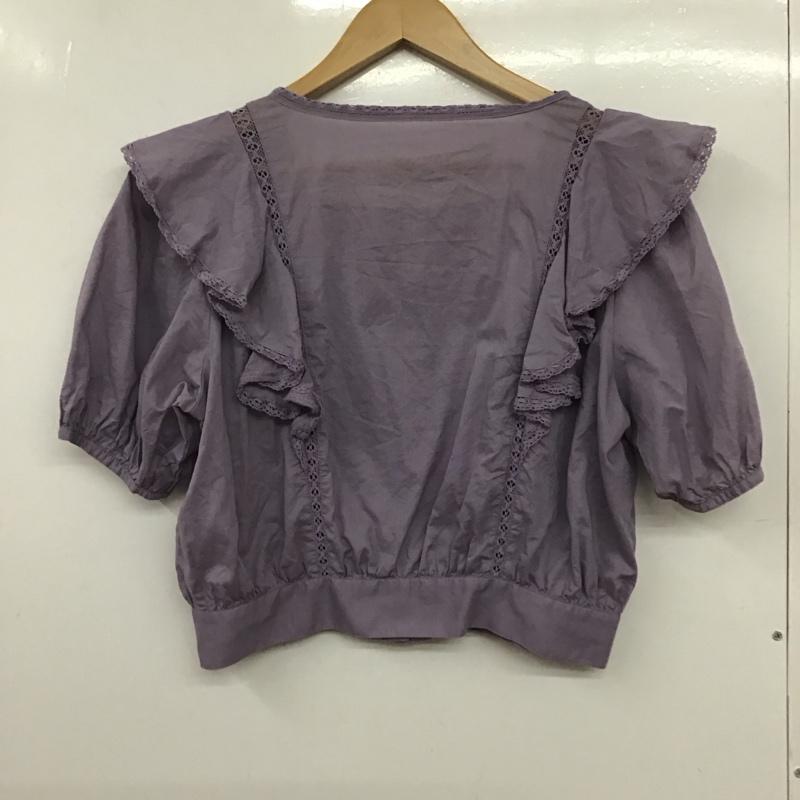 スライ SLY シャツ、ブラウス 半袖 PUFF SLEEVE FRILL COTTON 030ESZ30-4060 FREE 無地 紫 / パープル /  レディース USED 古着 中古 10132771