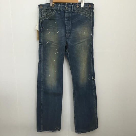 ダブルアールエル RRL パンツ デニム、ジーンズ USA製 32インチ ダメージ加工 青 / ブルー /  メンズ USED 古着 中古 10107620