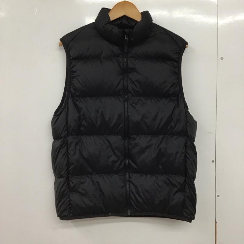 ユニクロ UNIQLO ベスト ベスト 311-449632 ダウンベスト ジップアップベスト M 無地 黒 / ブラック /  メンズ USED 古着 中古 10149178