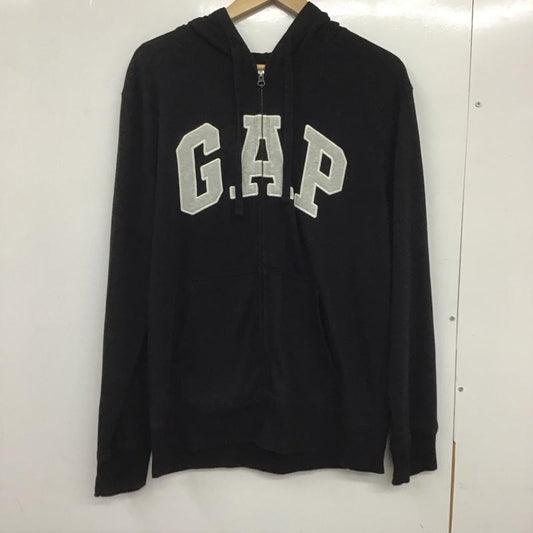 ギャップ GAP パーカー 長袖 ジップアップパーカー 長袖パーカー カジュアルジャケット M プリント 黒 / ブラック /  メンズ USED 古着 中古 10132793