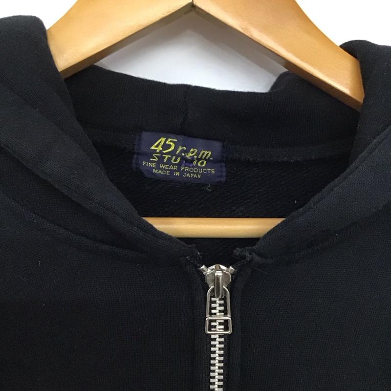 フォーティーファイブアールピーエム 45RPM ジャケット、上着 ジャンパー、ブルゾン ジップアップパーカー 長袖パーカー カジュアルジャケット ロゴ、文字 黒 / ブラック /  メンズ USED 古着 中古 10145652