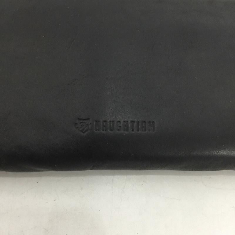ノーティアム NAUGHTIAM 財布 長財布 ラウンドファスナー レザー ロゴ、文字 黒 / ブラック /  メンズ USED 古着 中古 10143927
