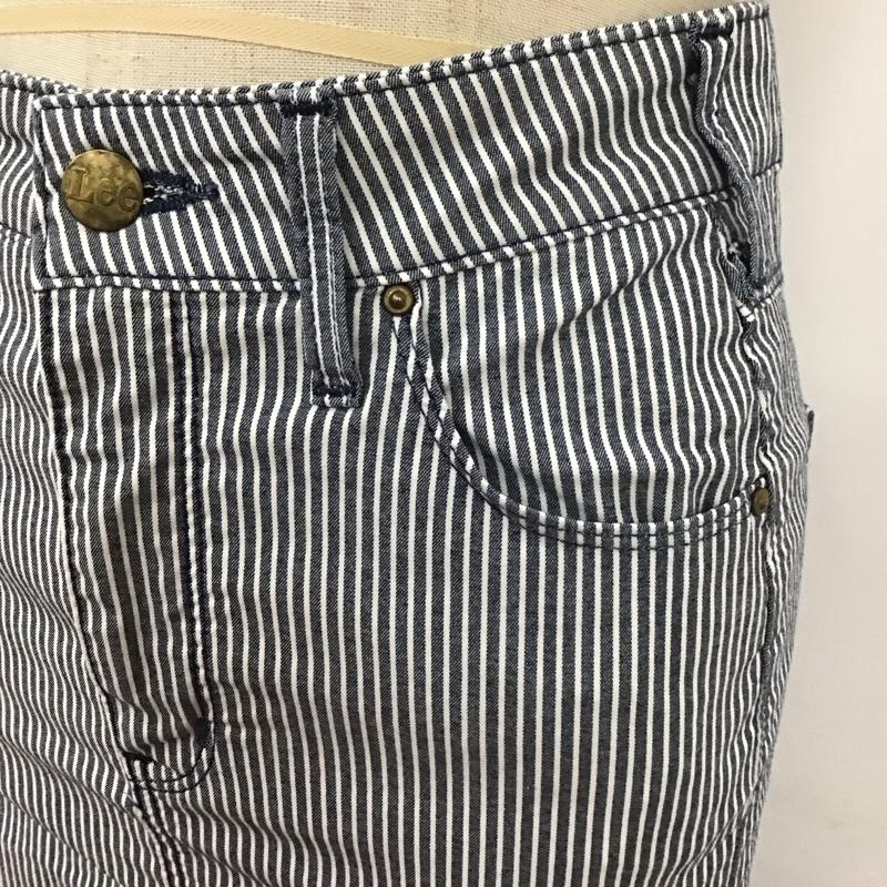 リー Lee スカート ひざ丈スカート LL0355 ペンシルスカート ストレッチ XS ストライプ 白 / ホワイト / X 紺 / ネイビー /  レディース USED 古着 中古 10112991