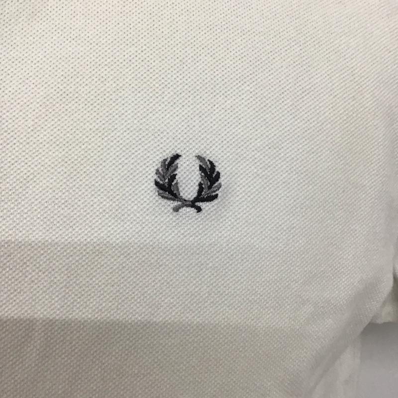 フレッドペリー FRED PERRY ポロシャツ 半袖 半袖ポロシャツ カラーシャツ 半袖カットソー L ロゴ、文字 白 / ホワイト /  メンズ USED 古着 中古 10123684