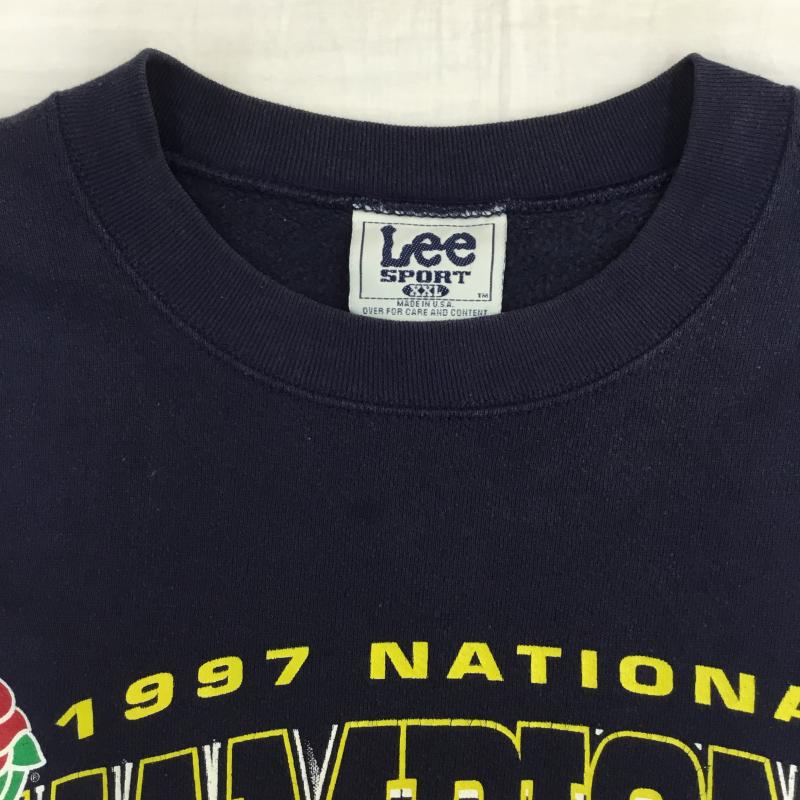 リー Lee トレーナー 長袖 Lee sport 90s アメフト　カレッジトレーナー XXL プリント X ロゴ、文字 紺 / ネイビー /  メンズ USED 古着 中古 10143635
