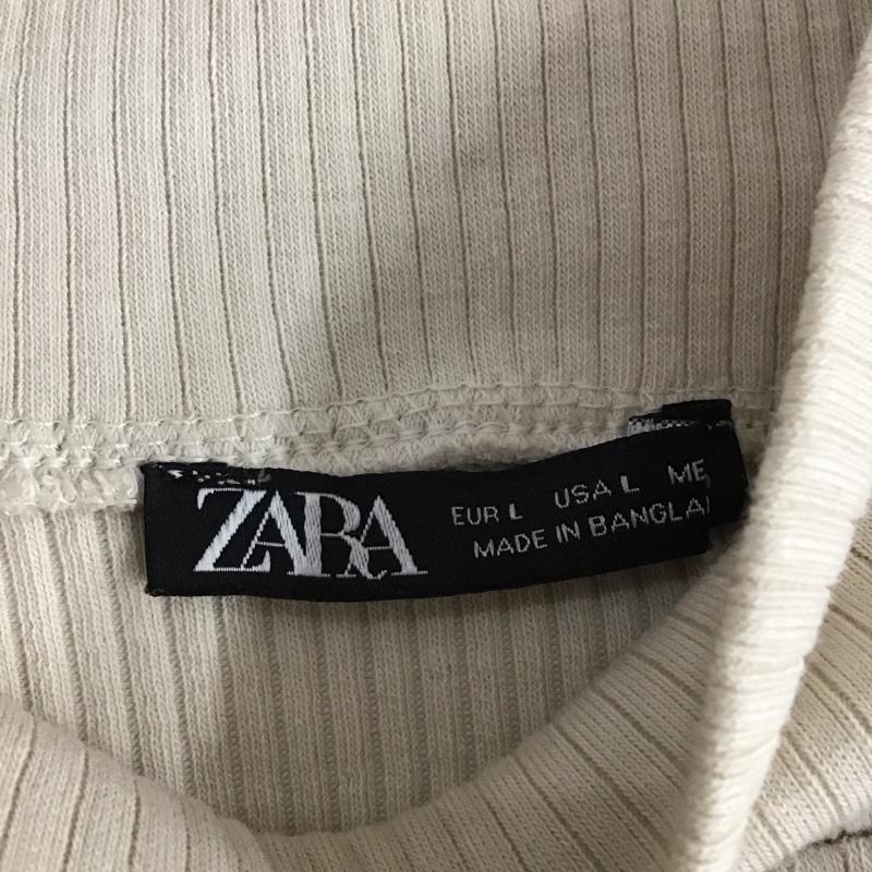 ザラ ZARA カットソー 長袖 長袖カットソー リブカットソー L 無地 アイボリー / アイボリー /  レディース USED 古着 中古 10145429