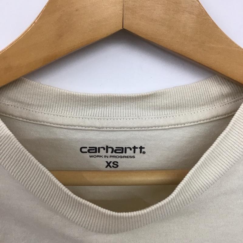 カーハート Carhartt カットソー 長袖 長袖カットソー クルーネックカットソー プリントカットソー XS ロゴ、文字 ベージュ / ベージュ /  メンズ USED 古着 中古 10147012