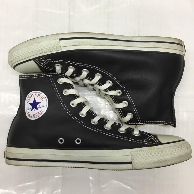 コンバース CONVERSE スニーカー スニーカー 1B908 LEA ALL STAR HI レザー 27.5cm 27.5cm ロゴ、文字 黒 / ブラック / X 白 / ホワイト /  メンズ USED 古着 中古 10109386