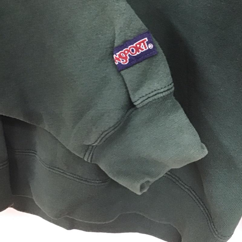 ジャンスポーツ JANSPORT トレーナー 長袖 長袖トレーナー スウェット クルーネック プルオーバー L ロゴ、文字 緑 / グリーン /  メンズ USED 古着 中古 10147997